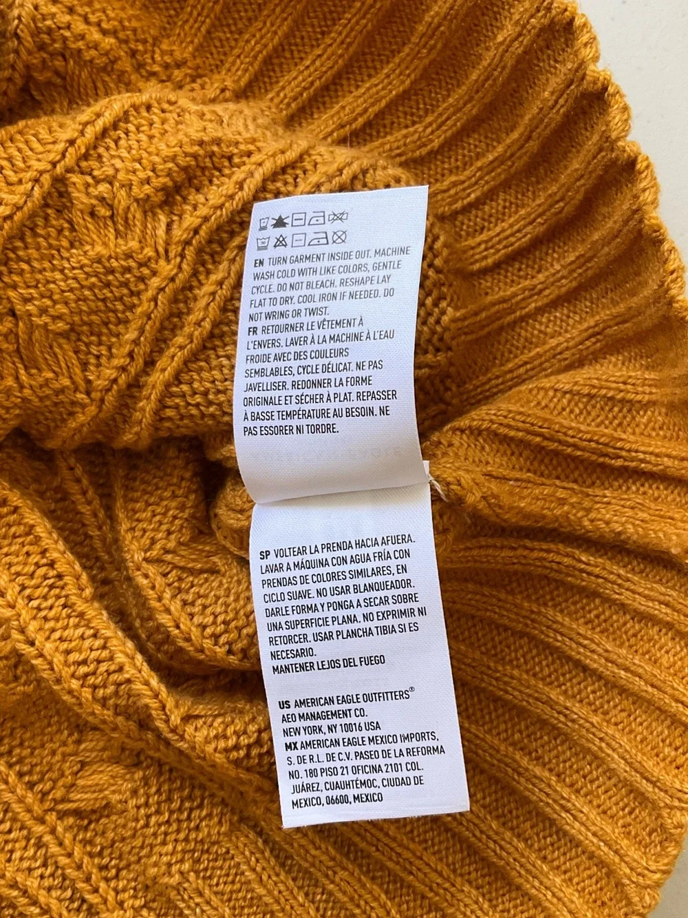 American Eagle Sweater Knit Cardigan Hoodie XS Mustard